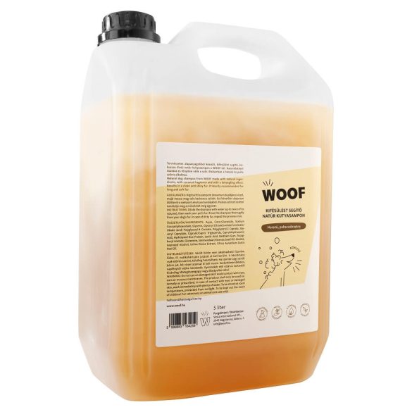 Woof natúr kutyasampon - hosszú, puha szőrre - kókuszos illat - 5 liter