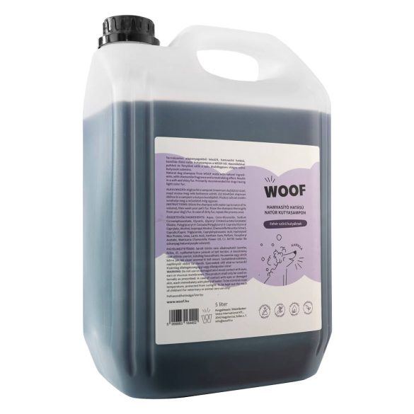 Woof natúr kutyasampon - fehér szőrre - kamillás illat - 5 liter