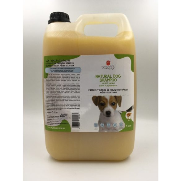 Woof natúr kutyasampon - kölyökkutyákra, mézes illat - 5 liter